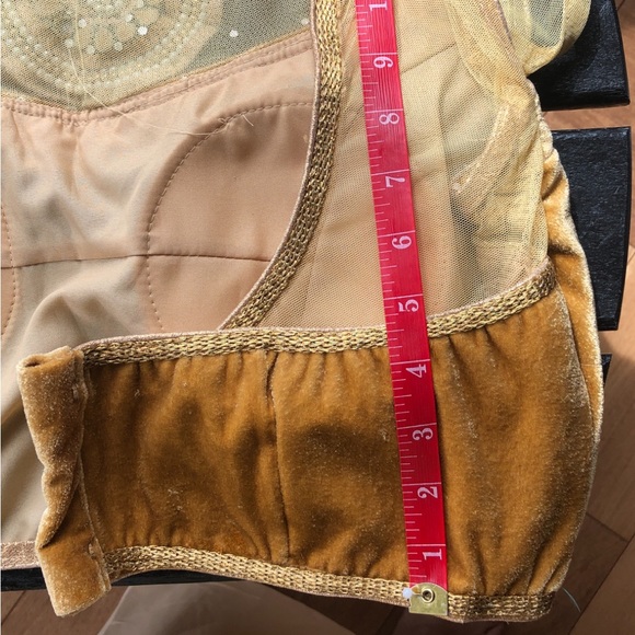 Yellow/Gold Indian Sari/Ghagra Blouse with Gems - Picture 3 of 6